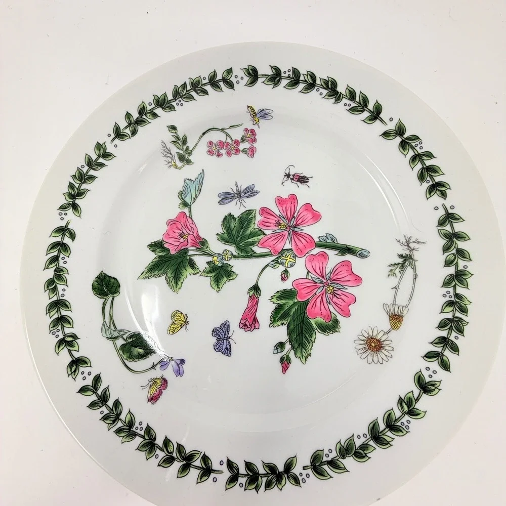 Andrea by Sadek‎ Plate & Cake Server Set, Floral Botanical Japan Decor